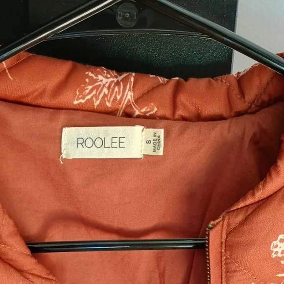 Roolee Women's Quilted Bomber Jacket - Rust Floral - Picture 2 of 2